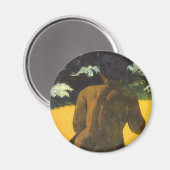 海辺の女性 by ポール・ゴーガン、アンティーク ファインアート マグネット (正面/裏面)