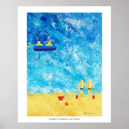 海辺の子供たち 現代アートプリント ポスター