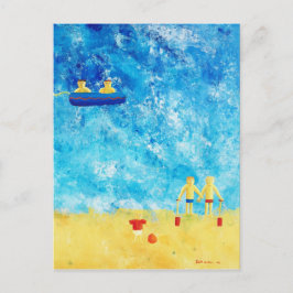 海辺の子供たち 現代アート絵画 ポストカード