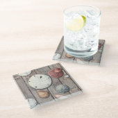 海辺の宝物 ガラスコースター (アングル)