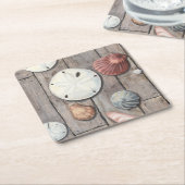 海辺の宝物 スクエアペーパーコースター (アングル)