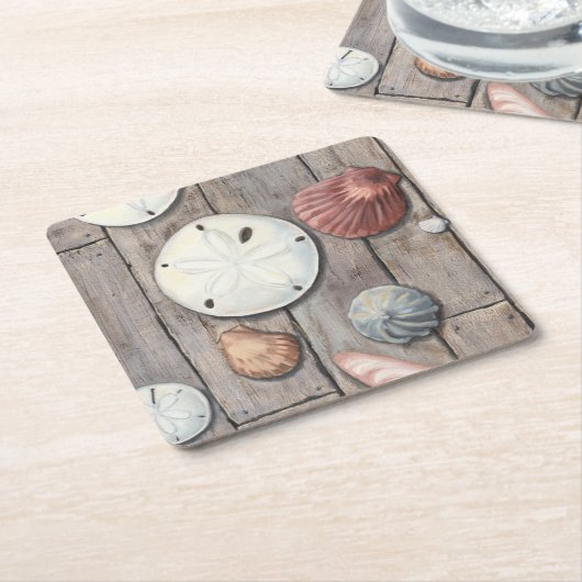 海辺の宝物 スクエアペーパーコースター (アングル)