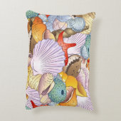 海辺の宝物 – 海洋生物の装飾貝殻 アクセントクッション (裏面(縦))