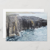 海辺の崖絵を描のグリーティングカード (正面/裏面)