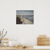 海辺の散歩。油のキャンバスヴィンテージ ポスター (キッチン)