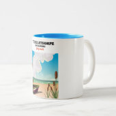 海辺の旅行ポスターThedlethorpe Lincolnshire。 ツートーンマグカップ (正面右)