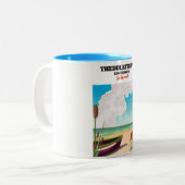 海辺の旅行ポスターThedlethorpe Lincolnshire。 ツートーンマグカップ (正面左)