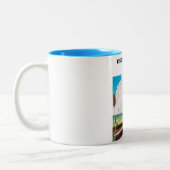 海辺の旅行ポスターThedlethorpe Lincolnshire。 ツートーンマグカップ (左)