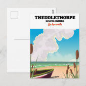 海辺の旅行ポスターThedlethorpe Lincolnshire。 ポストカード (正面/裏面)