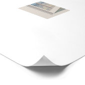 海辺の日の出が窓から ポスター (角)