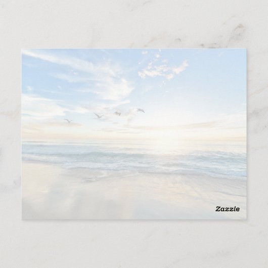 海辺の日の出が窓から ポストカード (裏面)