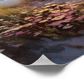 海辺の日の出油絵のポスター ポスター (角)