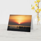 海辺の景色 – ビーチからの挨拶 カード (黄色い花)