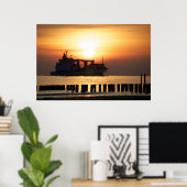 海辺の景色 – 海からの挨拶 ポスター (ホームオフィス)