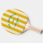 海辺の暖かいヒマワリのストライピングと家族名 卓球ラケット (横)