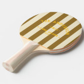 海辺の暖かい砂漠のストライピングと家族の名前 卓球ラケット (正面アングル)