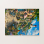 海辺の村のエスケープパズル ジグソーパズル (横)