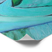 海辺の村の抽象芸術風景 ポスター (角)