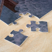 海辺の松林の冬の夕日 ジグソーパズル (側面)