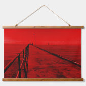 海辺の桟橋を散歩する 吊り下げ型タペストリー (正面)