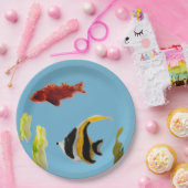 海辺の水中競技魚 ペーパープレート (パーティー)