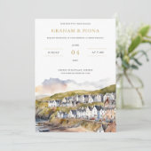 海辺の水彩招待状 招待状 (スタンド正面)