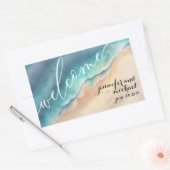 海辺の水彩画のような夏 長方形シール (封筒)