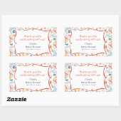 海辺の水彩画の下で 彼女をキャッチ ブライダルシャワーのお祝い 長方形シール (シート)