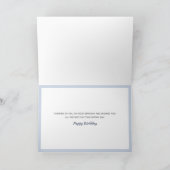 海辺の水色の誕生日グリーティングカード カード (内部)