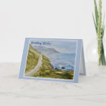 海辺の水色の誕生日グリーティングカード カード<br><div class="desc">海辺の水色の誕生日グリーティングカード。</div>