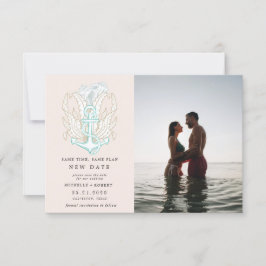 海辺の沿岸の写真日付の変更招待状 招待状