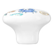 海辺の沿岸カニ、イルカ、貝殻 セラミックノブ (側面)