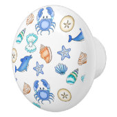 海辺の沿岸カニ、イルカ、貝殻 セラミックノブ (右)