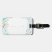 海辺の沿岸ターコイズモノグラム荷物タグ ラゲッジタグ (正面横)