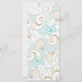 海辺の沿岸ターコイズ結婚のディナーメニュー 招待状 (裏面)