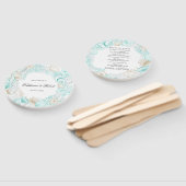 海辺の沿岸ターコイズ結婚式 プログラムハンドファン ハンドファン (組立なし)