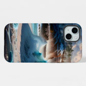 海辺の波の風景 1 iPhoneケース (裏面横)