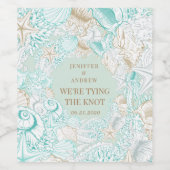 海辺の海岸は日付モノグラムを保存 ワインラベル (シングルラベル)