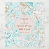 海辺の海岸は日付モノグラムを保存 ワインラベル (シングルラベル)