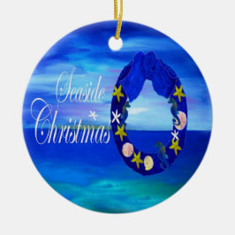 海辺の海岸沿いのクリスマスの飾り セラミックオーナメント