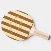 海辺の焼けた砂のストライピングと家族の名前 卓球ラケット (横)