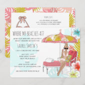 海辺の独身最後の週末旅行の招待状 招待状 (正面/裏面)