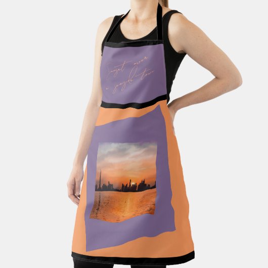 海辺の町の夕日 – アートエプロン エプロン (インサイチュ)