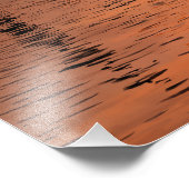 海辺の町の夕日 – 水色 フォトプリント            (角)