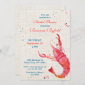 海辺の素朴なカニのウェディングシャワー招待状 招待状 (正面/裏面)