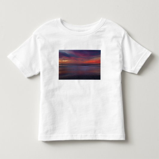 海辺の紫色の日の出 トドラーTシャツ (正面)
