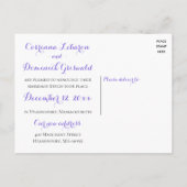 海辺の結婚式 アンカー 紫 結婚しました ビーチ 案内ポストカード (裏面)