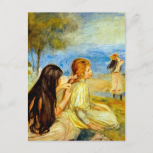 海辺の美しいルノアール絵画の芸術 ポストカード