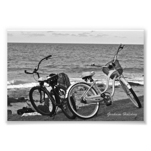 海辺の自転車 フォトプリント            (正面)