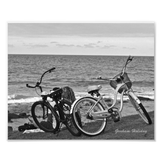 海辺の自転車 フォトプリント            (正面)